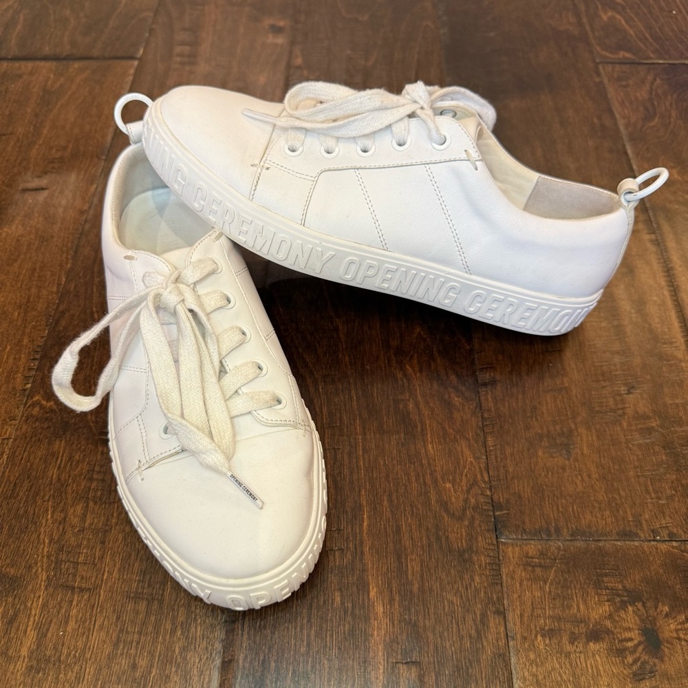Opening Ceremony Mina Logo Sneaker White Leather Women’s size 8-8.5 EU 39